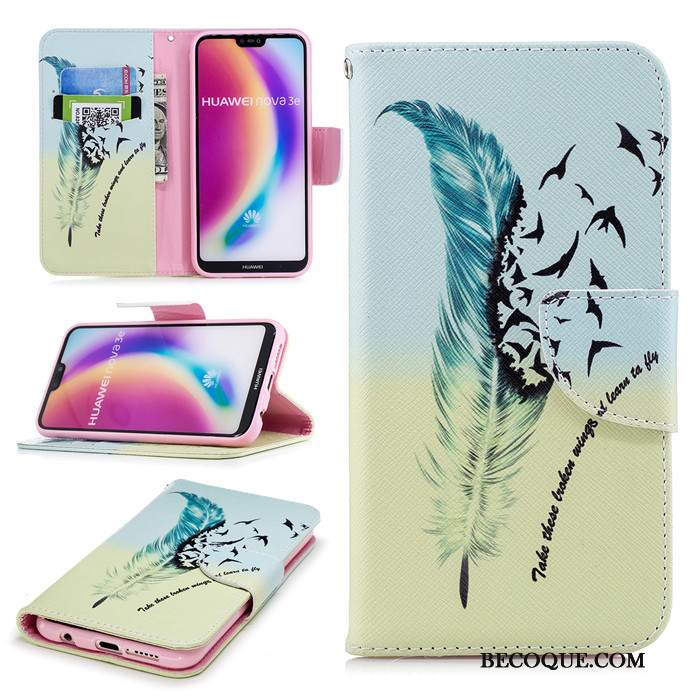 Kuori Huawei P20 Nahka Murtumaton Puhelimen Kuoret, Kotelo Huawei P20 Monivärinen