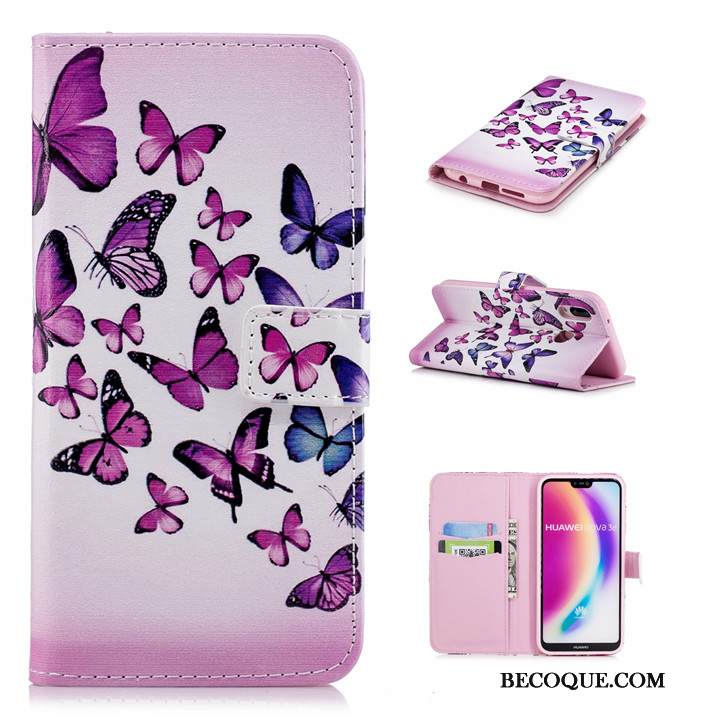 Kuori Huawei P20 Nahka Puhelimen Kuoret Punainen, Kotelo Huawei P20 Sarjakuva Murtumaton