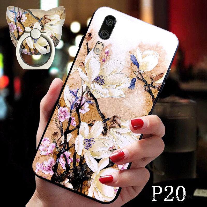 Kuori Huawei P20 Pehmeä Neste Pesty Suede Puhelimen Kuoret, Kotelo Huawei P20 Suojaus Silmukka Ripustettavat Koristeet