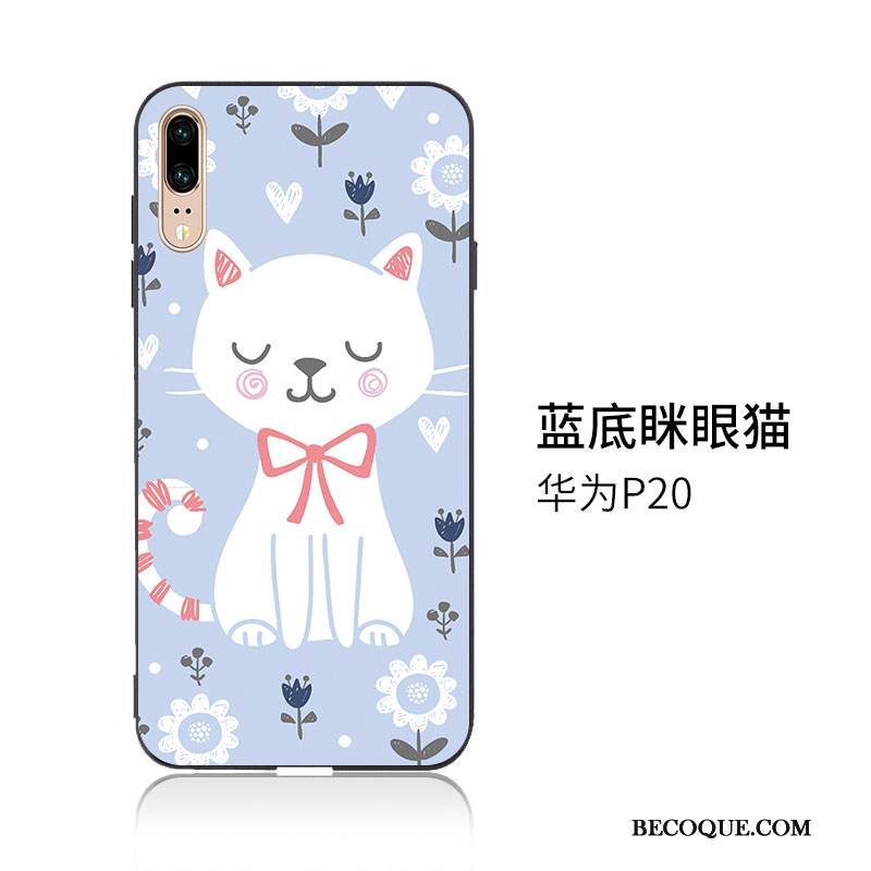 Kuori Huawei P20 Pehmeä Neste Ripustettavat Koristeet Sininen, Kotelo Huawei P20 Kohokuviointi Trendi Puhelimen Kuoret