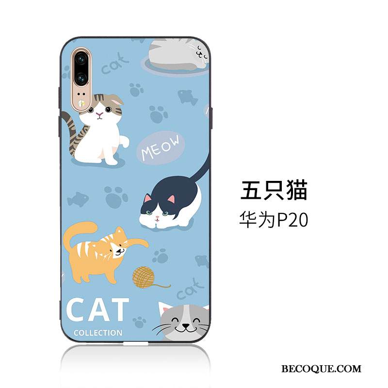 Kuori Huawei P20 Pehmeä Neste Ripustettavat Koristeet Sininen, Kotelo Huawei P20 Kohokuviointi Trendi Puhelimen Kuoret