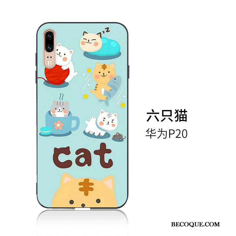 Kuori Huawei P20 Pehmeä Neste Ripustettavat Koristeet Sininen, Kotelo Huawei P20 Kohokuviointi Trendi Puhelimen Kuoret