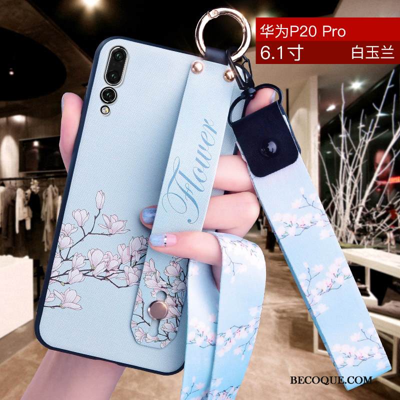 Kuori Huawei P20 Pro Kukka- Ihana Puhelimen Kuoret, Kotelo Huawei P20 Pro Laukut Uusi Sininen