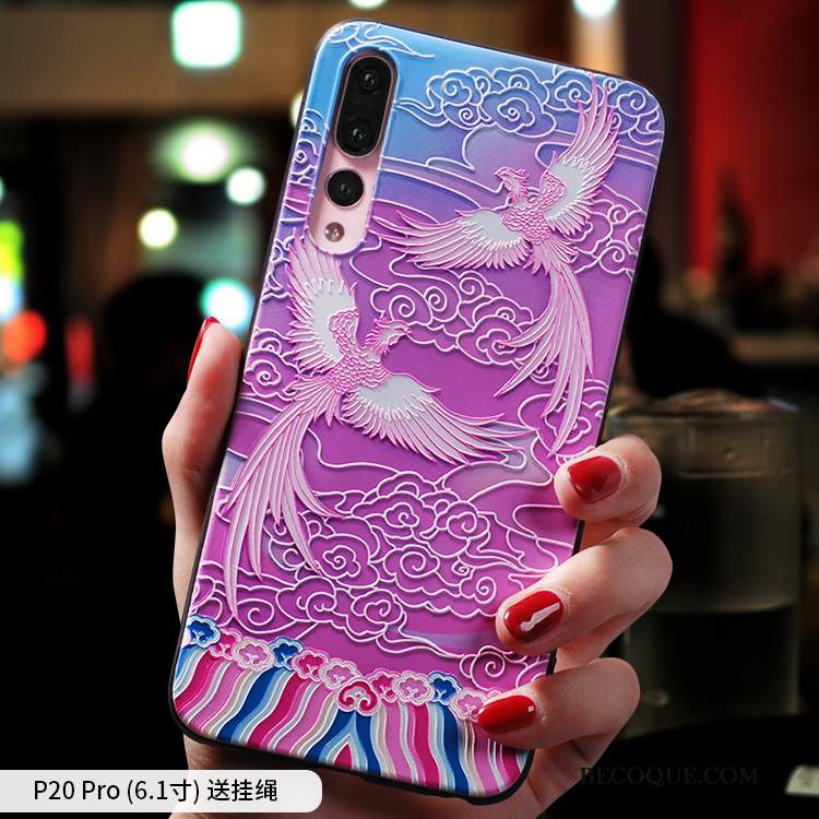 Kuori Huawei P20 Pro Laukut Ultra Persoonallisuus, Kotelo Huawei P20 Pro Pehmeä Neste Puhelimen Kuoret Violetti