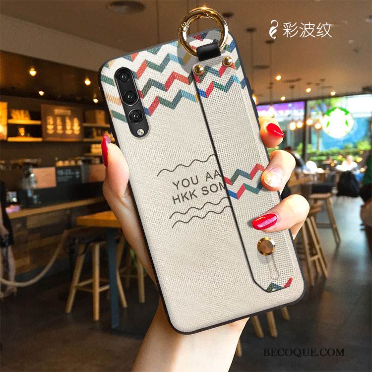 Kuori Huawei P20 Pro Sarjakuva Vihreä Kukkakuvio, Kotelo Huawei P20 Pro Tuki Puhelimen Kuoret