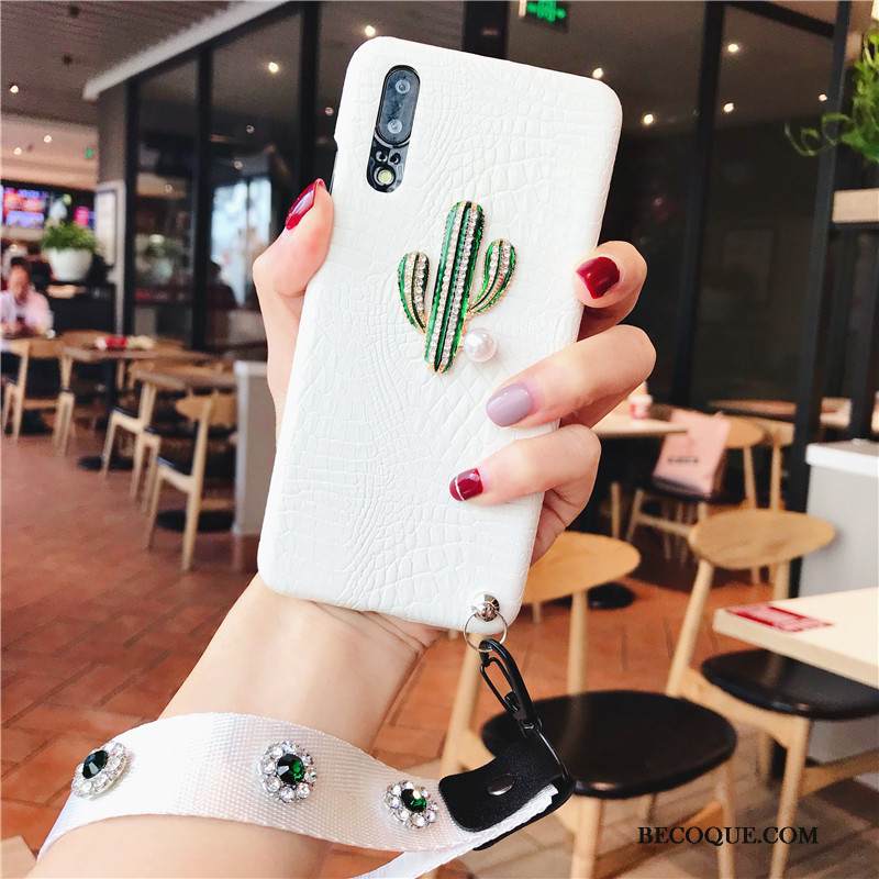 Kuori Huawei P20 Strassi Puhelimen Kuoret Valkoinen, Kotelo Huawei P20 Suojaus