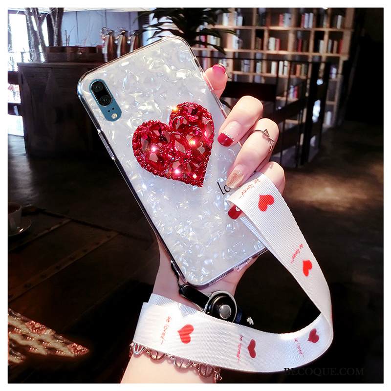 Kuori Huawei P20 Strassi Punainen Murtumaton, Kotelo Huawei P20 Puhelimen Kuoret