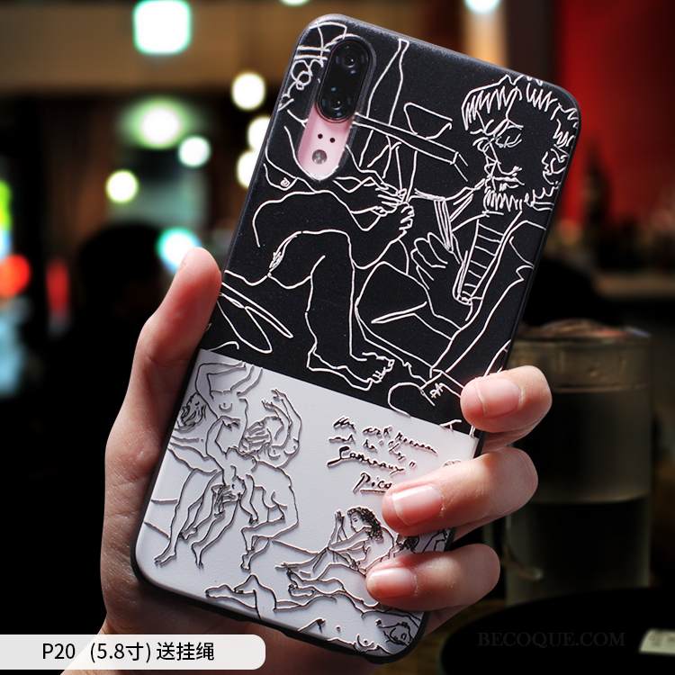 Kuori Huawei P20 Suojaus Vaalean Ohut, Kotelo Huawei P20 Luova Trendi Pesty Suede