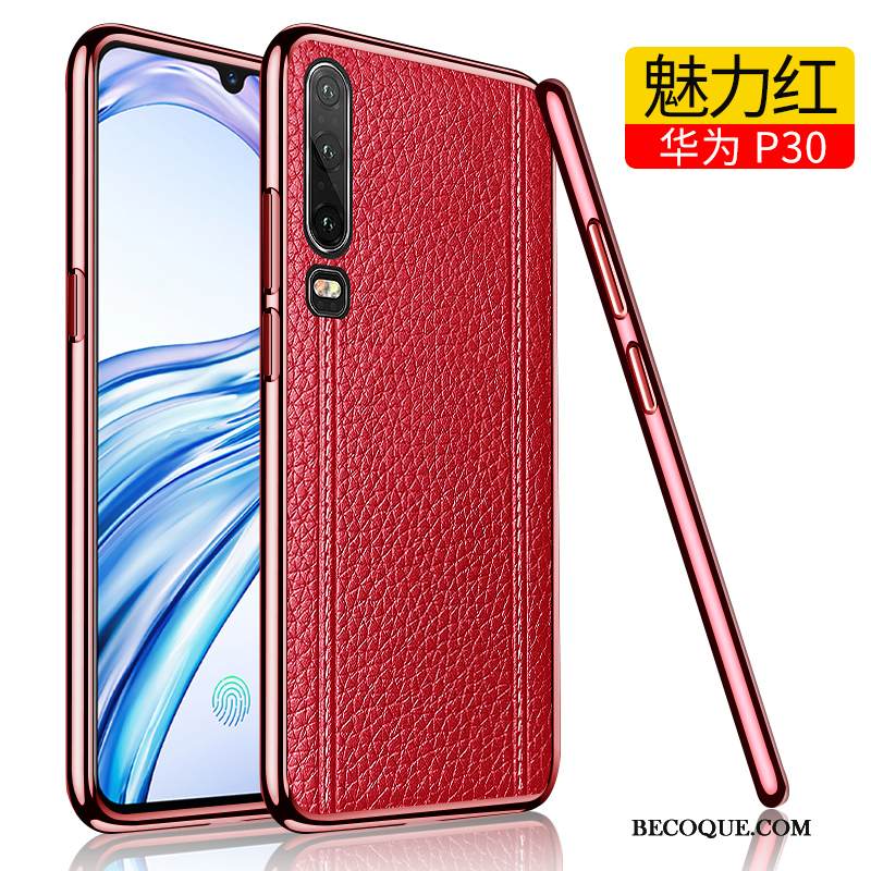 Kuori Huawei P30 Laukut Ultra Murtumaton, Kotelo Huawei P30 Nahka Musta Ohut