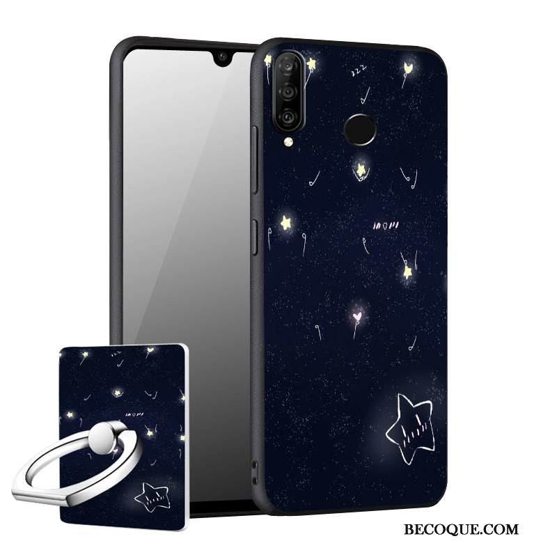 Kuori Huawei P30 Lite Laukut Sininen Puhelimen Kuoret, Kotelo Huawei P30 Lite Suojaus Murtumaton Pesty Suede