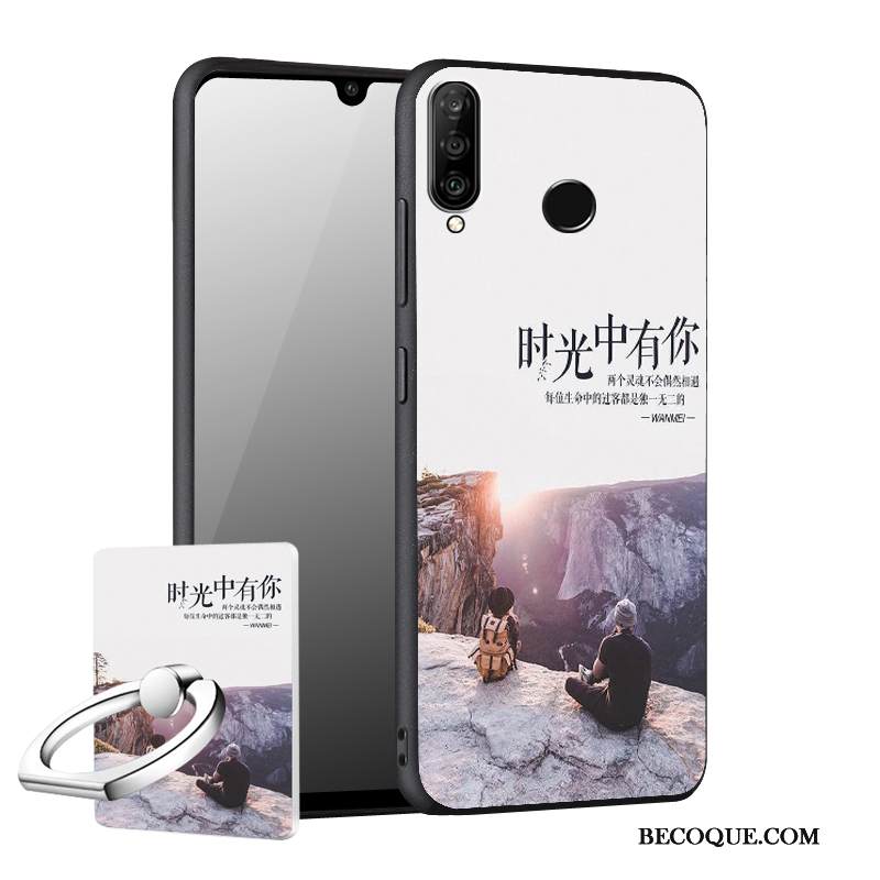 Kuori Huawei P30 Lite Laukut Sininen Puhelimen Kuoret, Kotelo Huawei P30 Lite Suojaus Murtumaton Pesty Suede