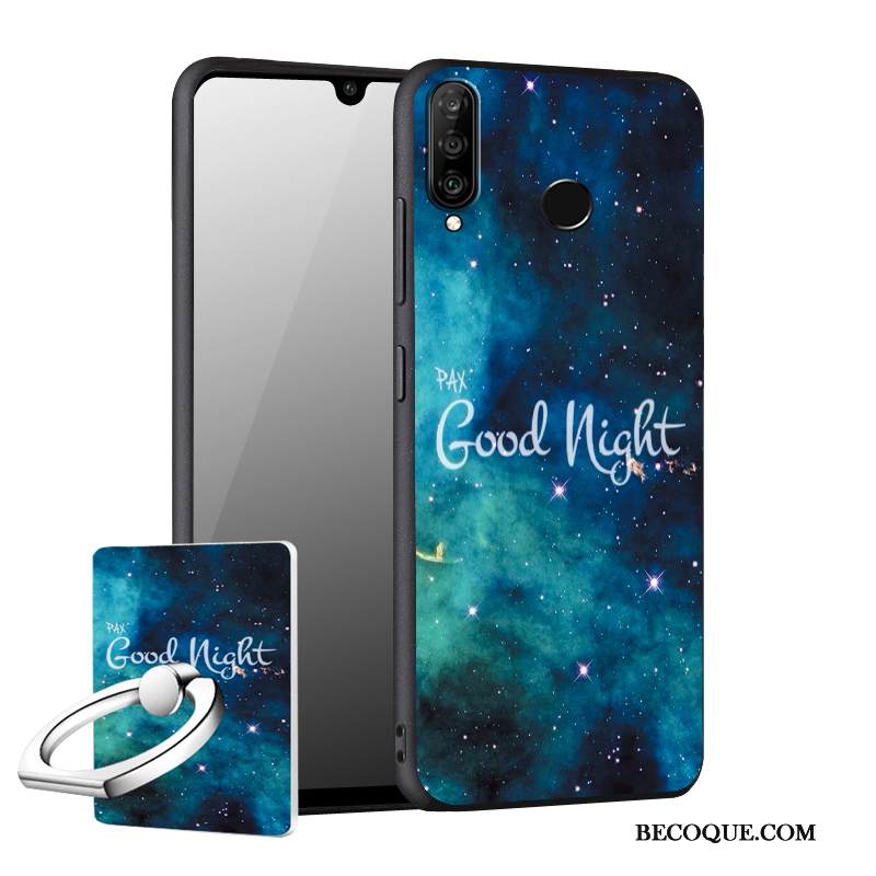 Kuori Huawei P30 Lite Laukut Sininen Puhelimen Kuoret, Kotelo Huawei P30 Lite Suojaus Murtumaton Pesty Suede