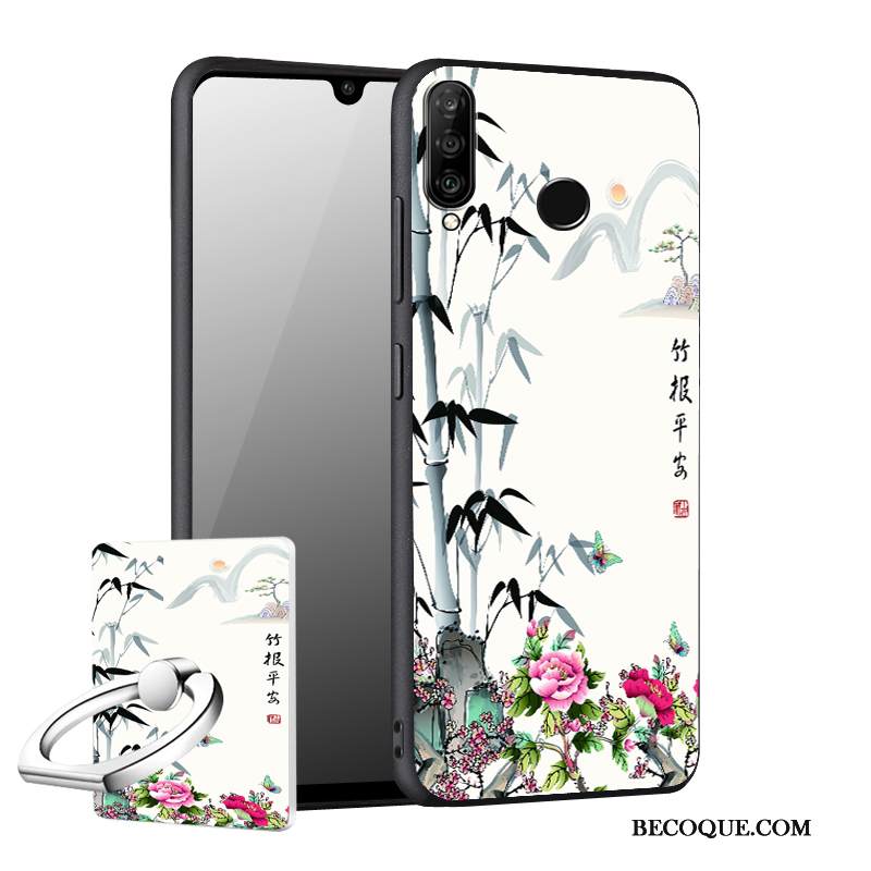 Kuori Huawei P30 Lite Laukut Sininen Puhelimen Kuoret, Kotelo Huawei P30 Lite Suojaus Murtumaton Pesty Suede