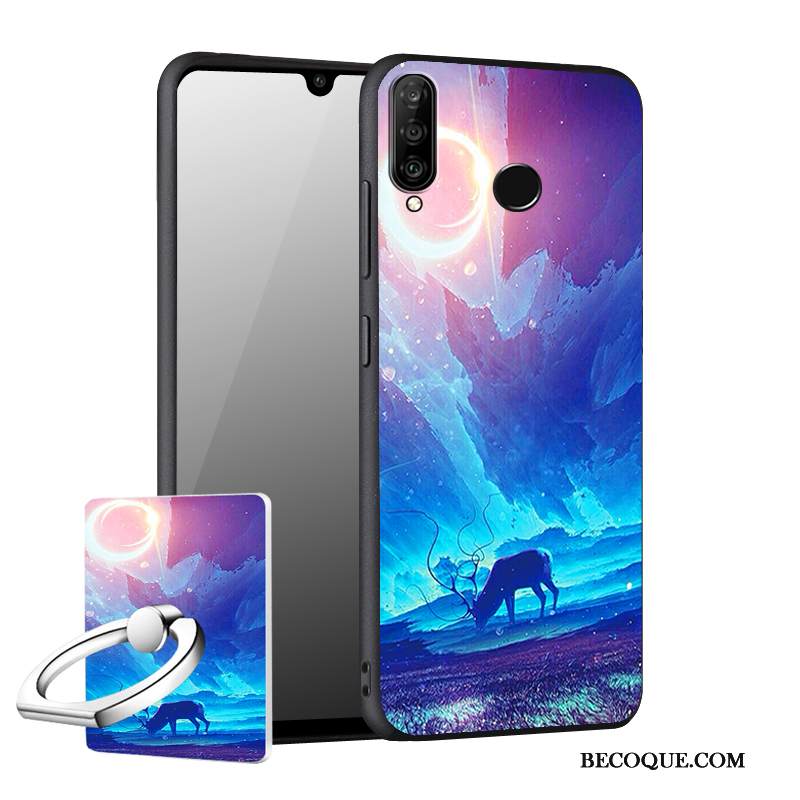 Kuori Huawei P30 Lite Laukut Sininen Puhelimen Kuoret, Kotelo Huawei P30 Lite Suojaus Murtumaton Pesty Suede