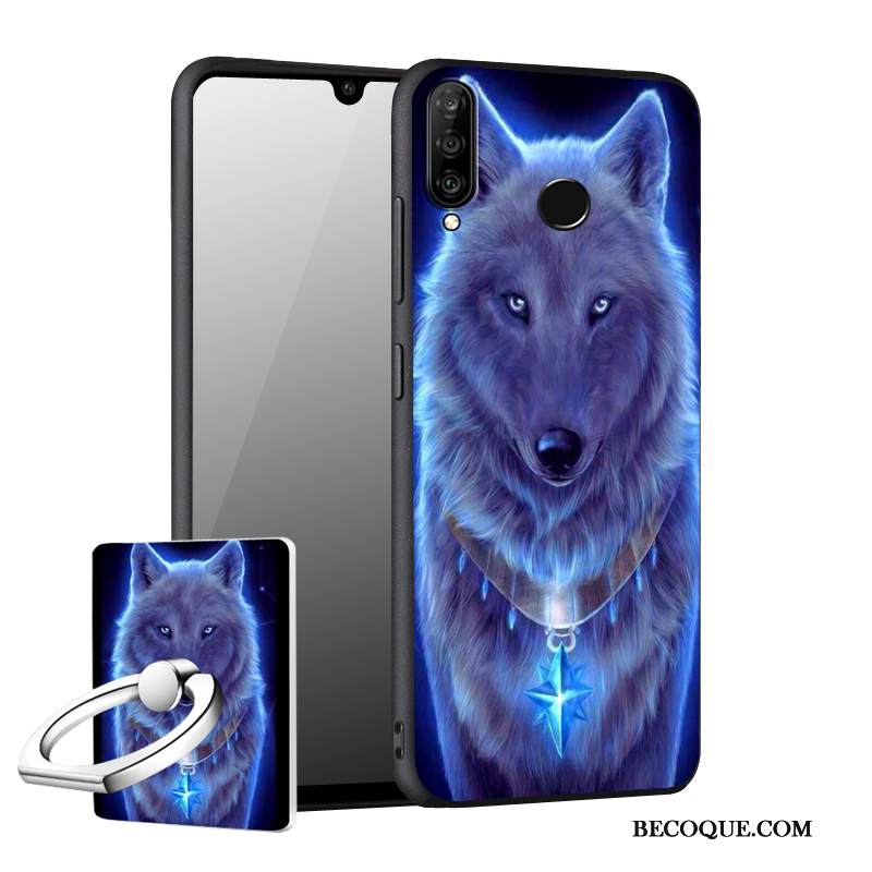 Kuori Huawei P30 Lite Laukut Sininen Puhelimen Kuoret, Kotelo Huawei P30 Lite Suojaus Murtumaton Pesty Suede