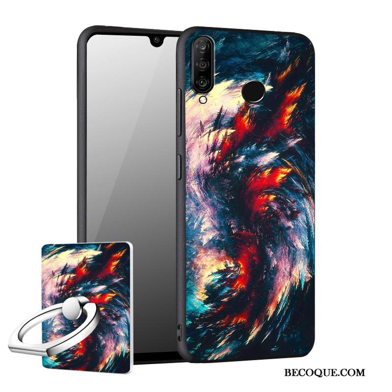 Kuori Huawei P30 Lite Laukut Sininen Puhelimen Kuoret, Kotelo Huawei P30 Lite Suojaus Murtumaton Pesty Suede