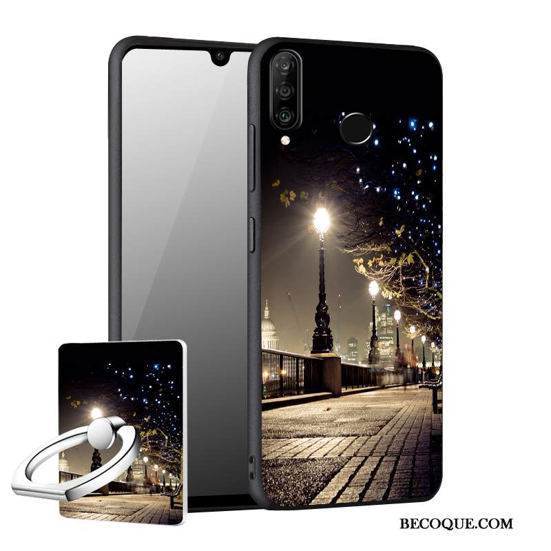 Kuori Huawei P30 Lite Laukut Sininen Puhelimen Kuoret, Kotelo Huawei P30 Lite Suojaus Murtumaton Pesty Suede