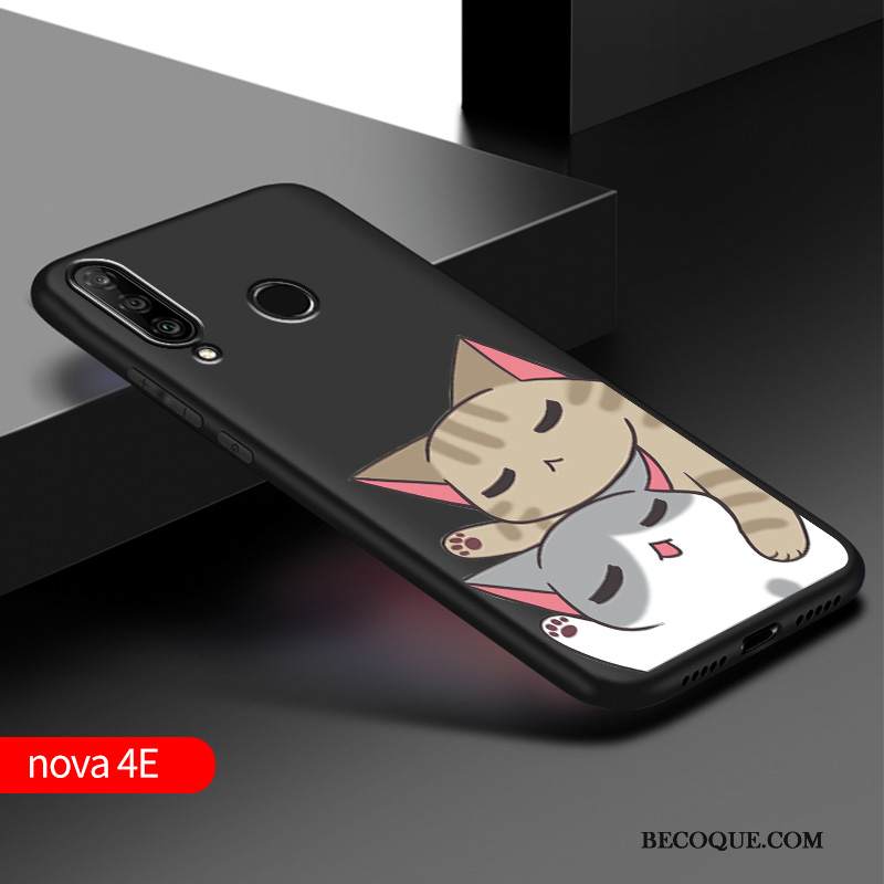 Kuori Huawei P30 Lite Pehmeä Neste Uusi Ihana, Kotelo Huawei P30 Lite Sarjakuva Musta Puhelimen Kuoret