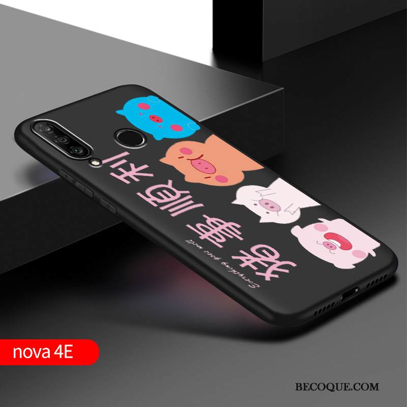Kuori Huawei P30 Lite Pehmeä Neste Uusi Ihana, Kotelo Huawei P30 Lite Sarjakuva Musta Puhelimen Kuoret