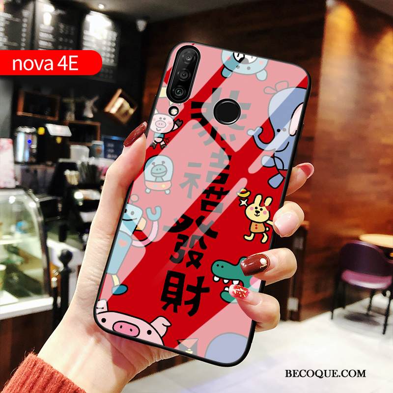 Kuori Huawei P30 Lite Silikoni Lasi Pesty Suede, Kotelo Huawei P30 Lite Suojaus Murtumaton Muokata