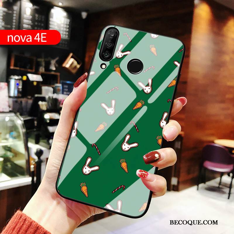 Kuori Huawei P30 Lite Silikoni Lasi Pesty Suede, Kotelo Huawei P30 Lite Suojaus Murtumaton Muokata