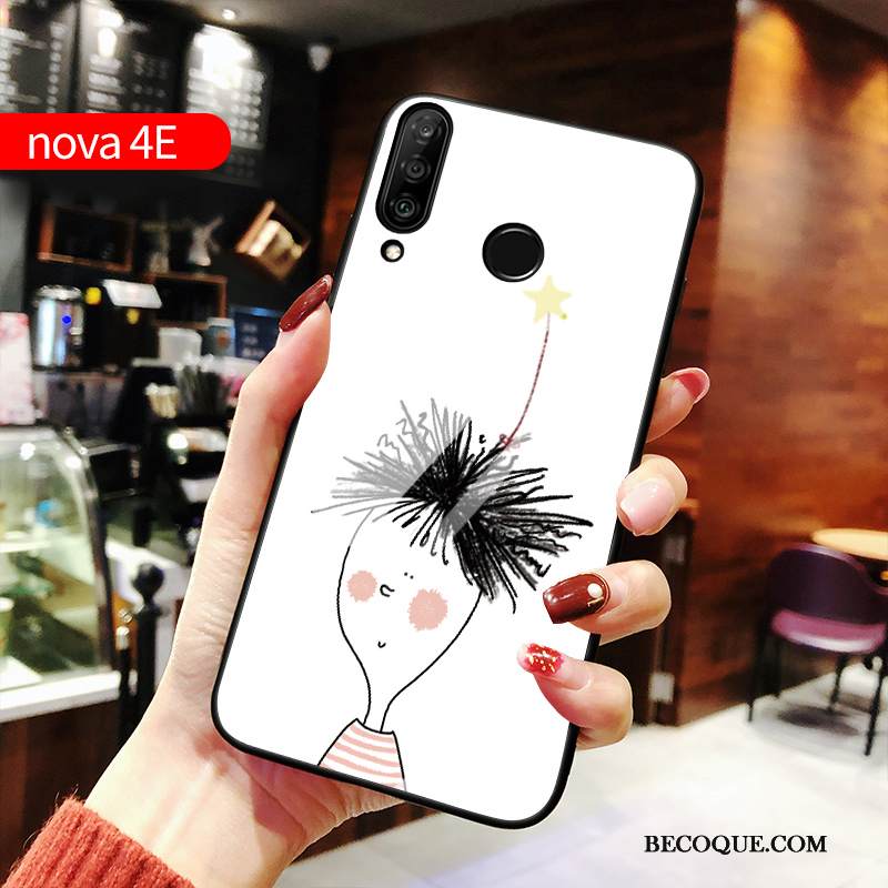 Kuori Huawei P30 Lite Silikoni Lasi Pesty Suede, Kotelo Huawei P30 Lite Suojaus Murtumaton Muokata