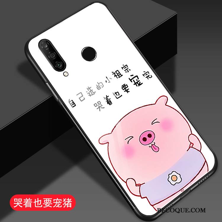 Kuori Huawei P30 Lite Suojaus Murtumaton Rakastunut, Kotelo Huawei P30 Lite Silikoni Trendi Valkoinen