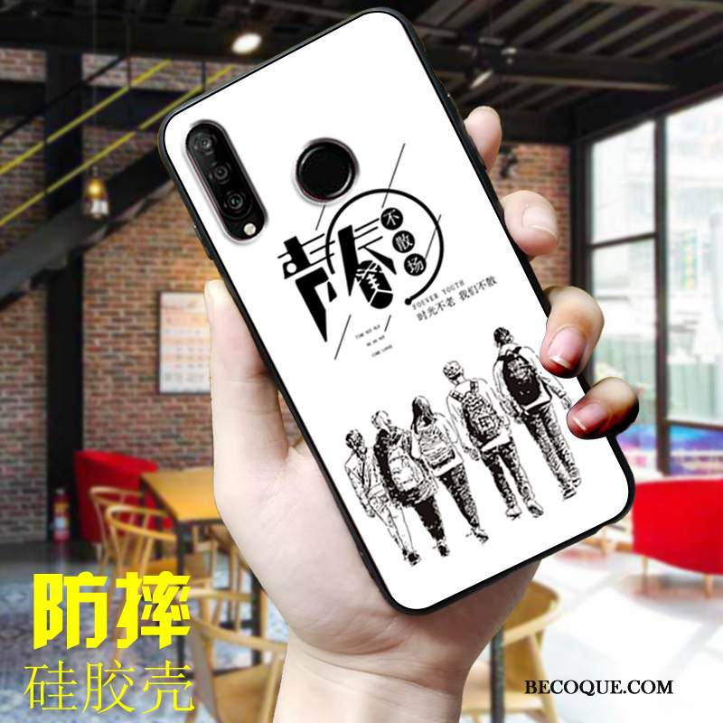 Kuori Huawei P30 Lite Suojaus Murtumaton Sininen, Kotelo Huawei P30 Lite Pehmeä Neste Puhelimen Kuoret Ihana