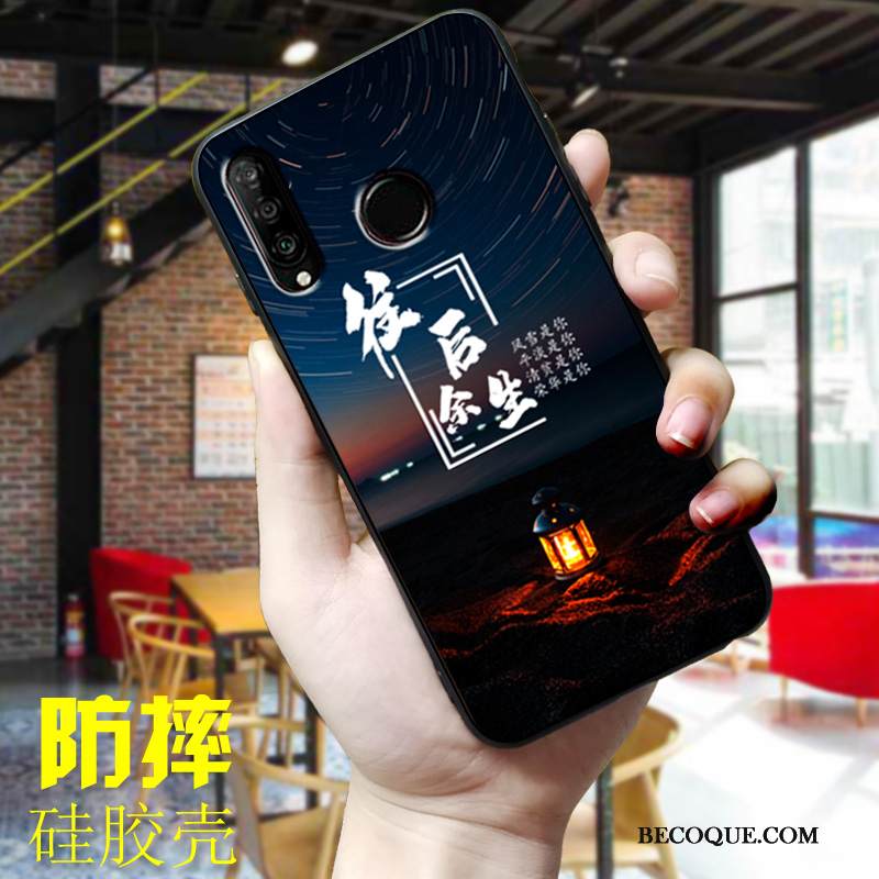 Kuori Huawei P30 Lite Suojaus Murtumaton Sininen, Kotelo Huawei P30 Lite Pehmeä Neste Puhelimen Kuoret Ihana