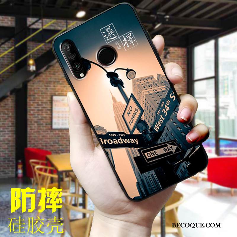 Kuori Huawei P30 Lite Suojaus Murtumaton Sininen, Kotelo Huawei P30 Lite Pehmeä Neste Puhelimen Kuoret Ihana