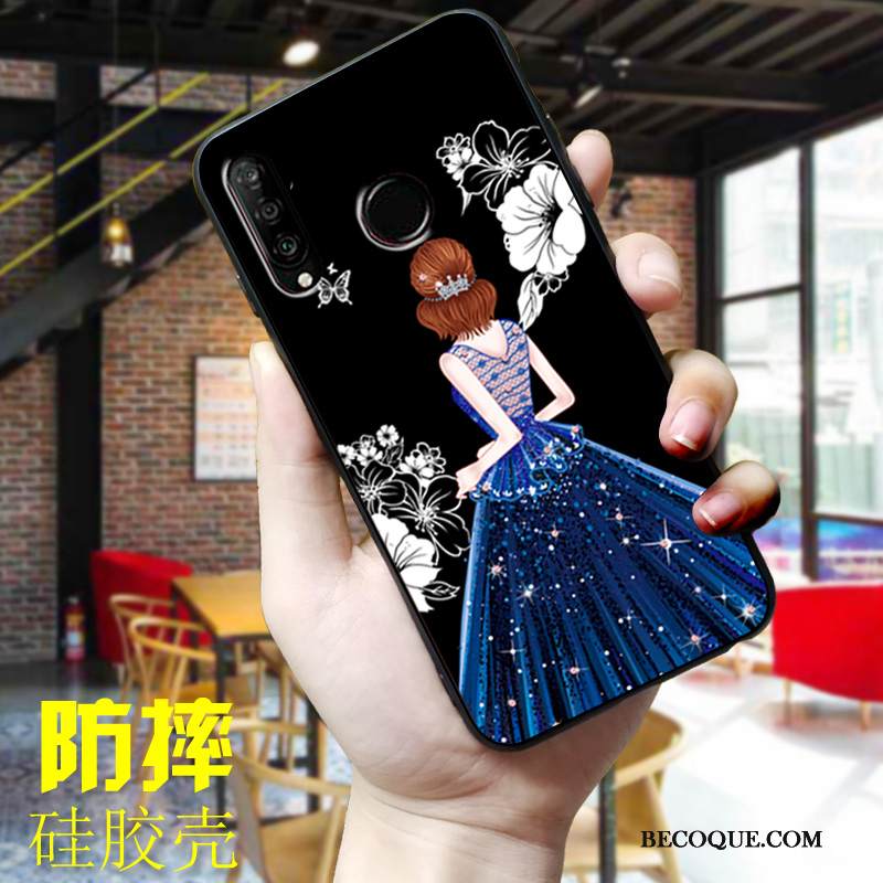 Kuori Huawei P30 Lite Suojaus Murtumaton Sininen, Kotelo Huawei P30 Lite Pehmeä Neste Puhelimen Kuoret Ihana