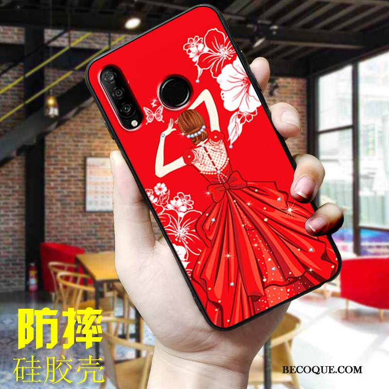 Kuori Huawei P30 Lite Suojaus Murtumaton Sininen, Kotelo Huawei P30 Lite Pehmeä Neste Puhelimen Kuoret Ihana