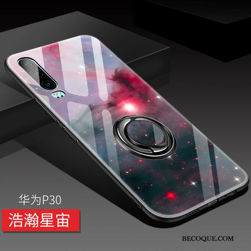 Kuori Huawei P30 Pehmeä Neste Rengas Murtumaton, Kotelo Huawei P30 Suojaus Persoonallisuus Magneettinen