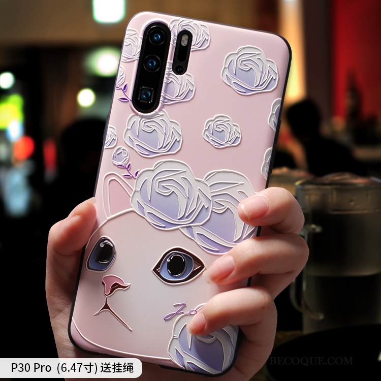 Kuori Huawei P30 Pro Luova Persoonallisuus Sininen, Kotelo Huawei P30 Pro Silikoni Pesty Suede Uusi