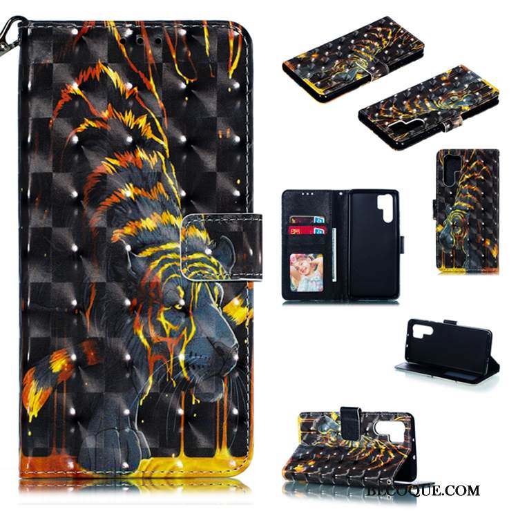 Kuori Huawei P30 Pro Nahka Kortti Murtumaton, Kotelo Huawei P30 Pro Luova Puhelimen Kuoret Musta