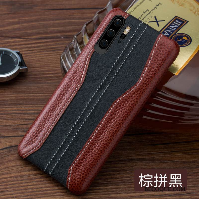 Kuori Huawei P30 Pro Nahka Muokata Puhelimen Kuoret, Kotelo Huawei P30 Pro Luova Persoonallisuus Lehmä