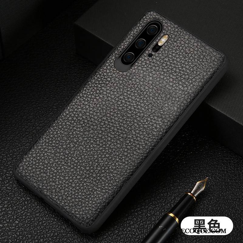 Kuori Huawei P30 Pro Nahka Rengas Persoonallisuus, Kotelo Huawei P30 Pro Suojaus Sininen Magneettinen