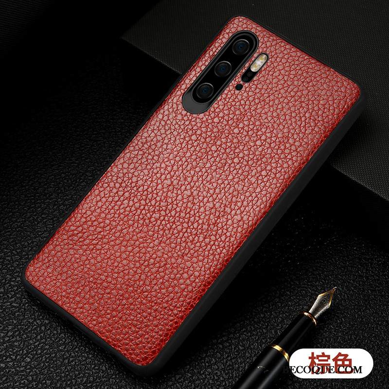 Kuori Huawei P30 Pro Nahka Rengas Persoonallisuus, Kotelo Huawei P30 Pro Suojaus Sininen Magneettinen