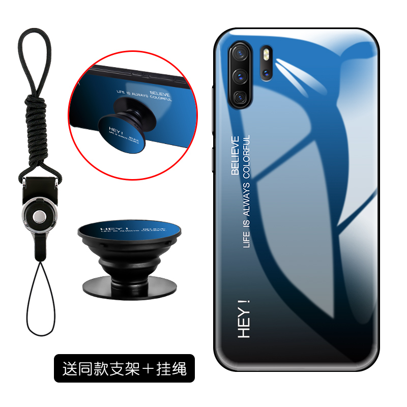 Kuori Huawei P30 Pro Pehmeä Neste Kaltevuus Peili, Kotelo Huawei P30 Pro Suojaus Lasi Yksinkertainen