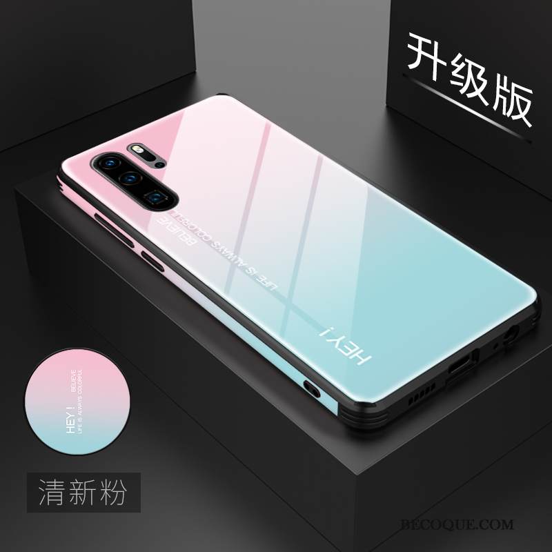Kuori Huawei P30 Pro Pehmeä Neste Kaltevuus Peili, Kotelo Huawei P30 Pro Suojaus Lasi Yksinkertainen