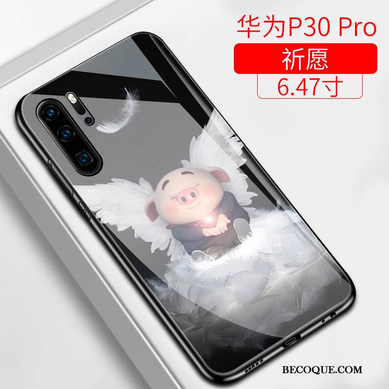 Kuori Huawei P30 Pro Silikoni Kova Trendi, Kotelo Huawei P30 Pro Suojaus Lasi Ihana