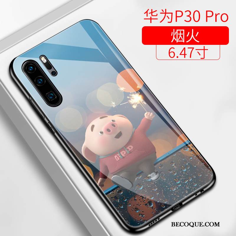 Kuori Huawei P30 Pro Silikoni Kova Trendi, Kotelo Huawei P30 Pro Suojaus Lasi Ihana