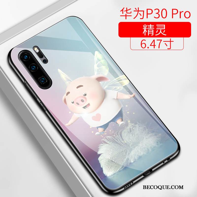 Kuori Huawei P30 Pro Silikoni Kova Trendi, Kotelo Huawei P30 Pro Suojaus Lasi Ihana