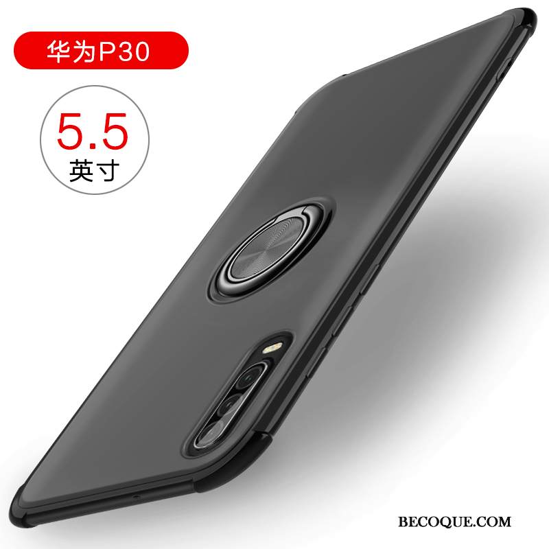 Kuori Huawei P30 Silikoni Auto Silmukka, Kotelo Huawei P30 Luova Kulta Rengas