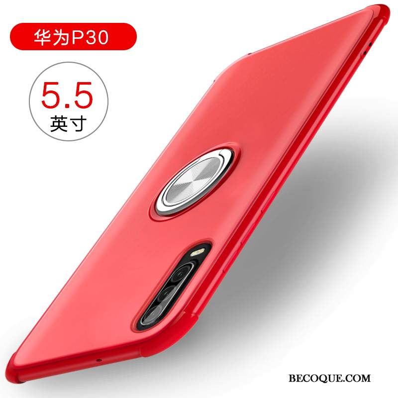 Kuori Huawei P30 Silikoni Auto Silmukka, Kotelo Huawei P30 Luova Kulta Rengas