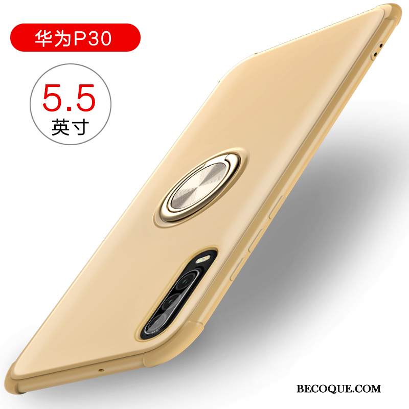 Kuori Huawei P30 Silikoni Auto Silmukka, Kotelo Huawei P30 Luova Kulta Rengas