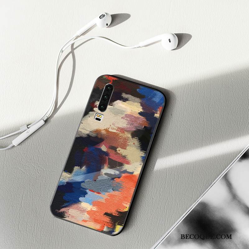 Kuori Huawei P30 Suojaus Net Red Punainen, Kotelo Huawei P30 Laukut Jauhe Persoonallisuus