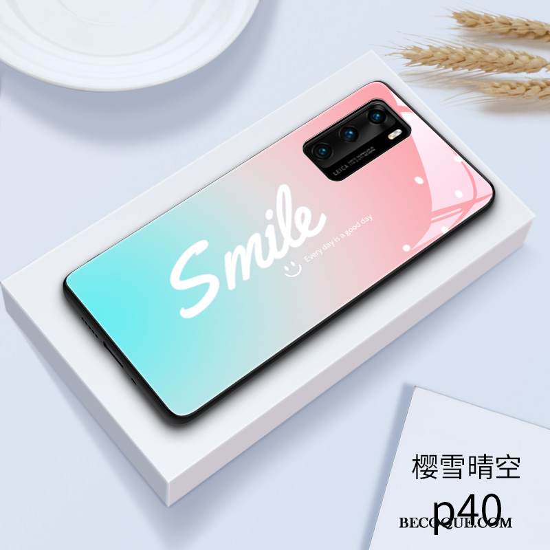 Kuori Huawei P40 Laukut Sininen Puhelimen Kuoret, Kotelo Huawei P40 Suojaus Kaltevuus Trendi