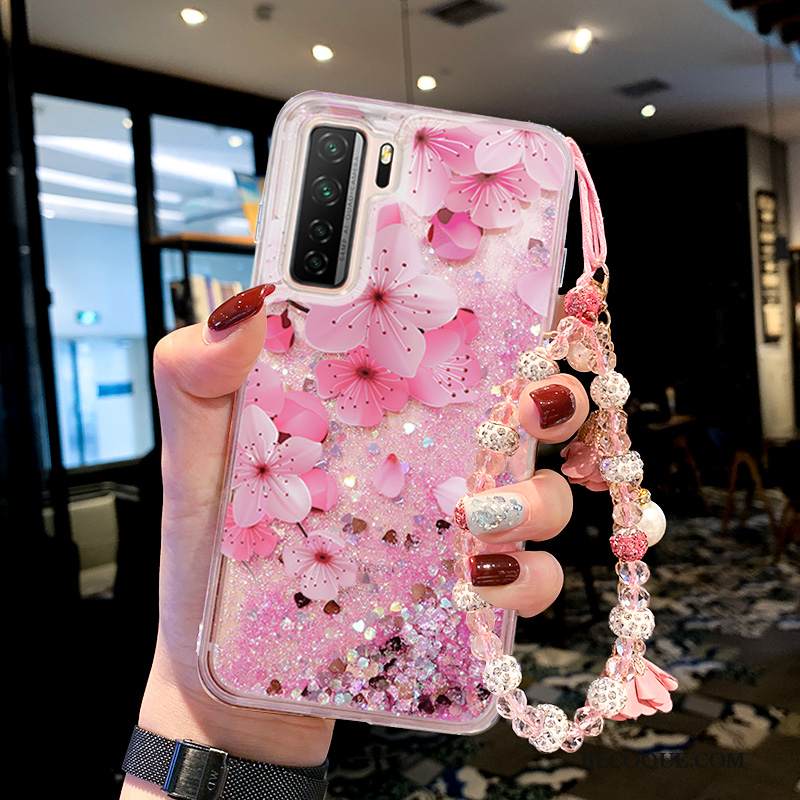 Kuori Huawei P40 Lite 5g Silikoni Ripustettavat Koristeet Juoksuhiekka, Kotelo Huawei P40 Lite 5g Violetti Puhelimen Kuoret