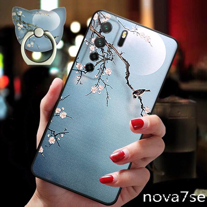 Kuori Huawei P40 Lite 5g Vuosikerta Uusi Murtumaton, Kotelo Huawei P40 Lite 5g Silikoni Sininen Tuuli